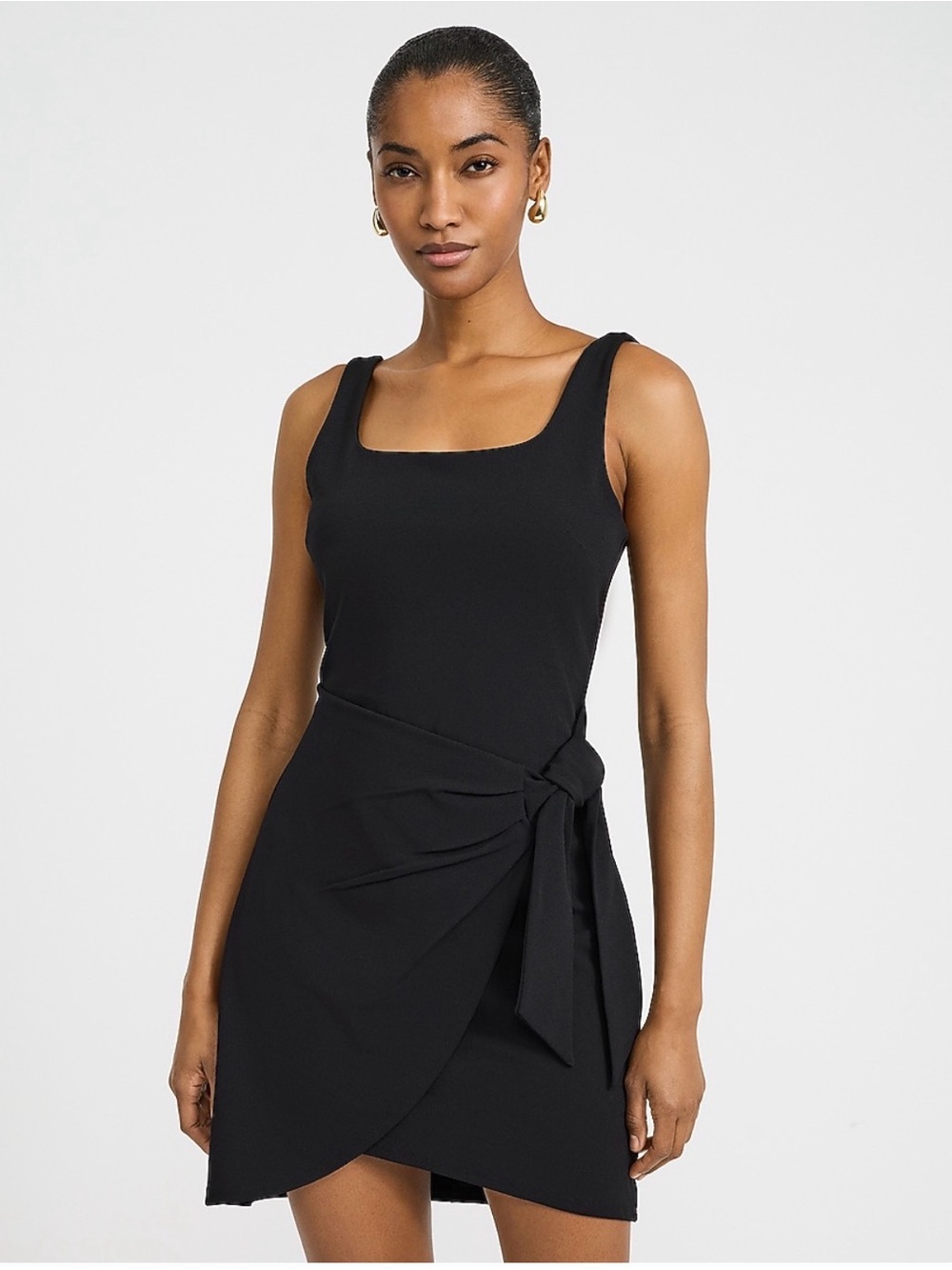 Express Scoop Neck Sleeveless Tie-wrap Dress